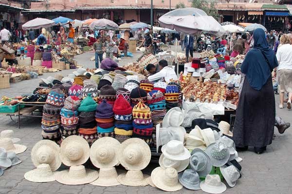 Marokkó, Marrákes, piaci árusok