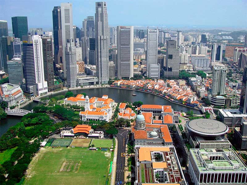 Szingapúr belváros felülről
